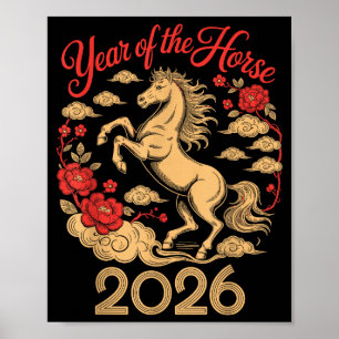 Póster Año del Caballo 2026 Año Nuevo Chino para Hombres