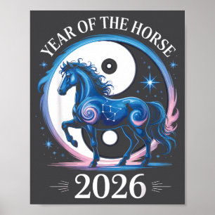 Póster Año del Caballo 2026 Año Nuevo Chino para Hombres