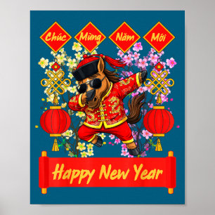 Póster Año del Caballo 2026 Año Nuevo Lunar Vietnamita 2