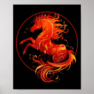 Póster Año del caballo de fuego 2026 año nuevo chino