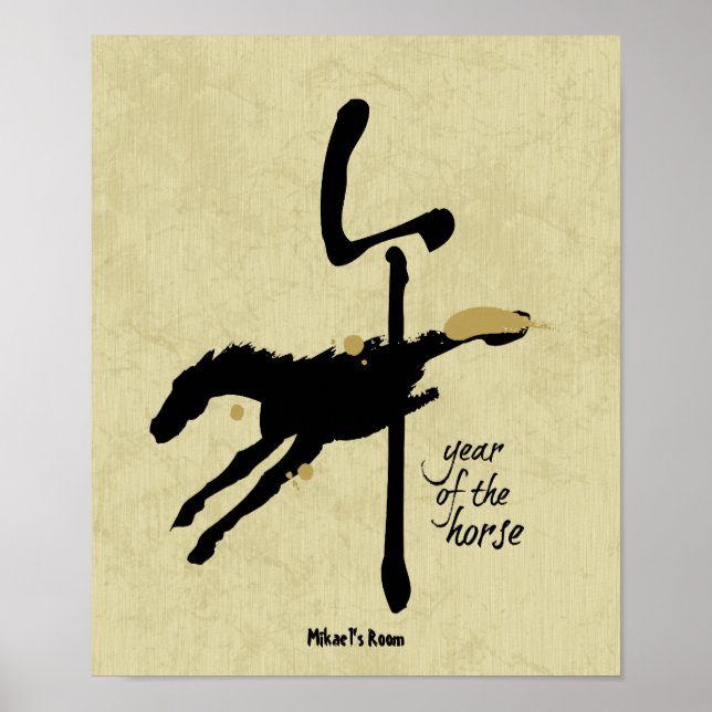 Póster Año del caballo - Zodiaco chino (Frente)