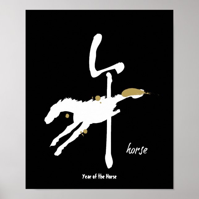 Póster Año del caballo - Zodiaco chino (Frente)