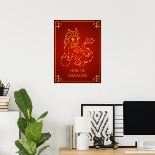 Póster Año del Dragón 2024 Zodiaco chino