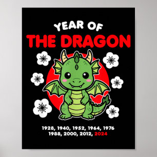 Póster Año del Dragón 2024 Zodiaco Chino Año Nuevo K