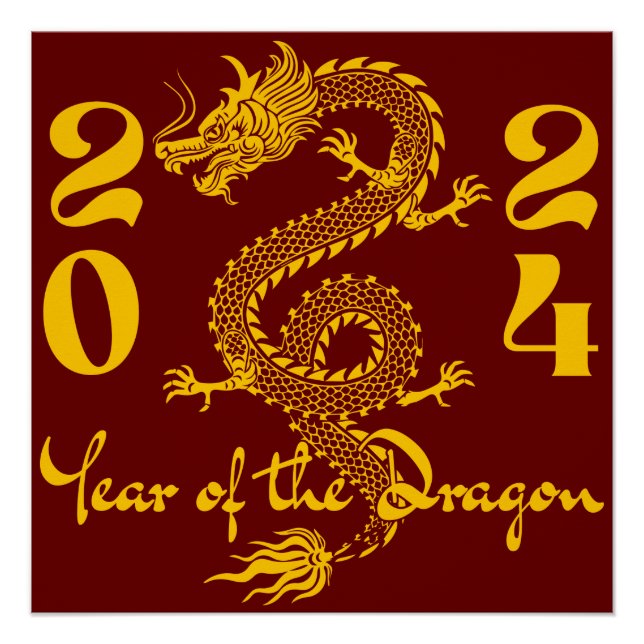 Póster Año del Dragón de Oro (Anverso)