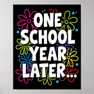 Póster Año escolar Funnyone Más tarde Verano Profesor Últ