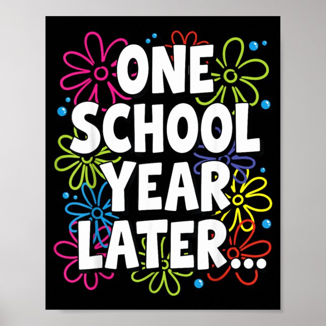 Póster Año escolar Funnyone Más tarde Verano Profesor Últ (Frente)