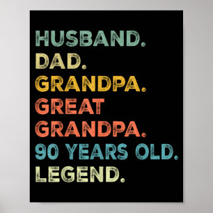 Póster Año Esposo Papá Abuelo Bisabuelo