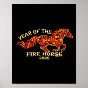 Póster Año Lunar del Caballo de Fuego del Zodiaco Chino 2