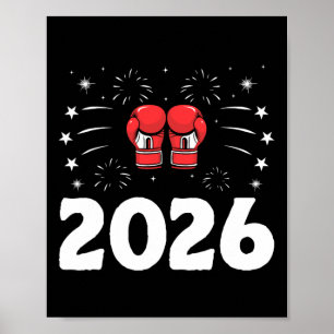 Póster Año Nuevo 2026 Boxer Deportes Gym Atleta Bo