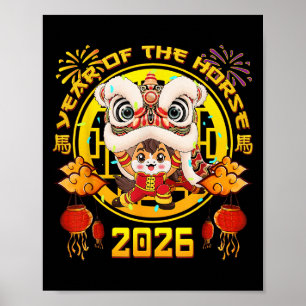 Póster Año Nuevo 2026 Caballo Chino El Año Del Caballo