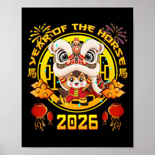 Póster Año Nuevo 2026 Caballo Chino El Año Del Caballo
