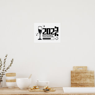 Póster Año Nuevo Cargando 2026 – Diseño Minimalista para 