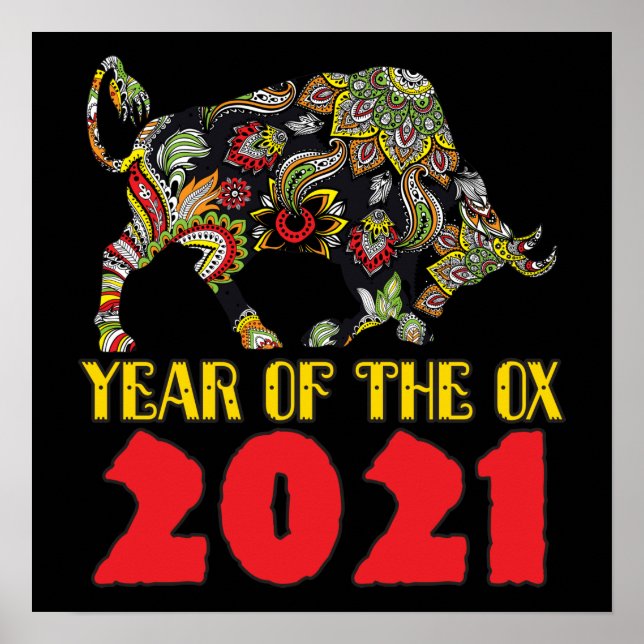 Póster Año Nuevo Chino 2021 - Año Del Oxi (Frente)