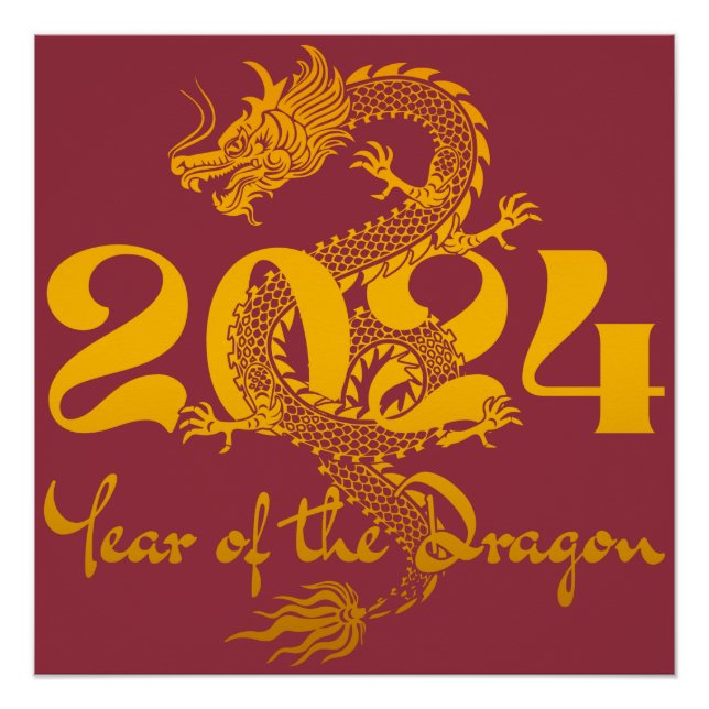 Póster Año Nuevo Chino 2024 del Dragón (Anverso)