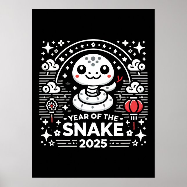 Póster Año Nuevo Chino 2025 Año Lunar de Serpiente (Frente)