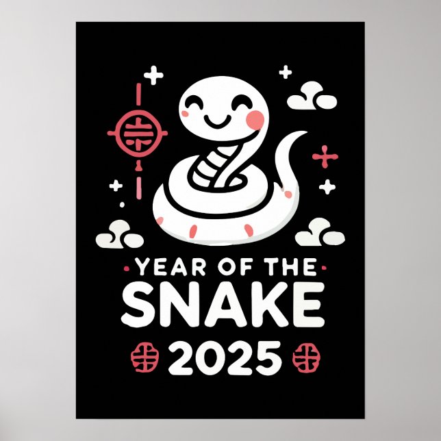 Póster Año Nuevo Chino 2025 Año Lunar de Serpiente (Frente)