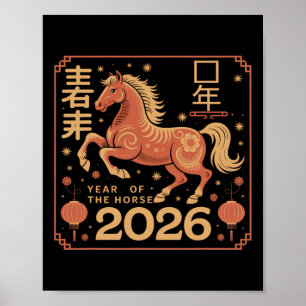 Póster Año Nuevo Chino 2026 Año Del Caballo 2026 Lunar