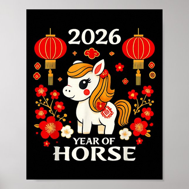 Póster Año Nuevo Chino 2026 Año Del Caballo 2026 Nuevo Y (Frente)