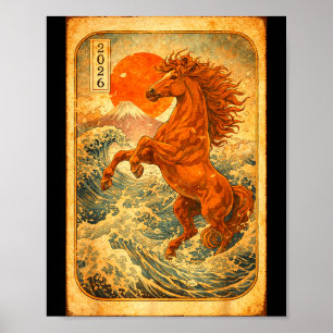 Póster Año Nuevo Chino 2026 del Caballo Año Nuevo Lunar