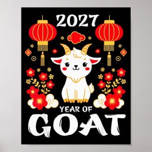 Póster Año Nuevo Chino 2027 Año de la Cabra 2027 Año Nuev