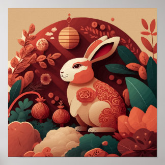 Póster Año Nuevo Chino: Conejo de Tonos Silenciosos