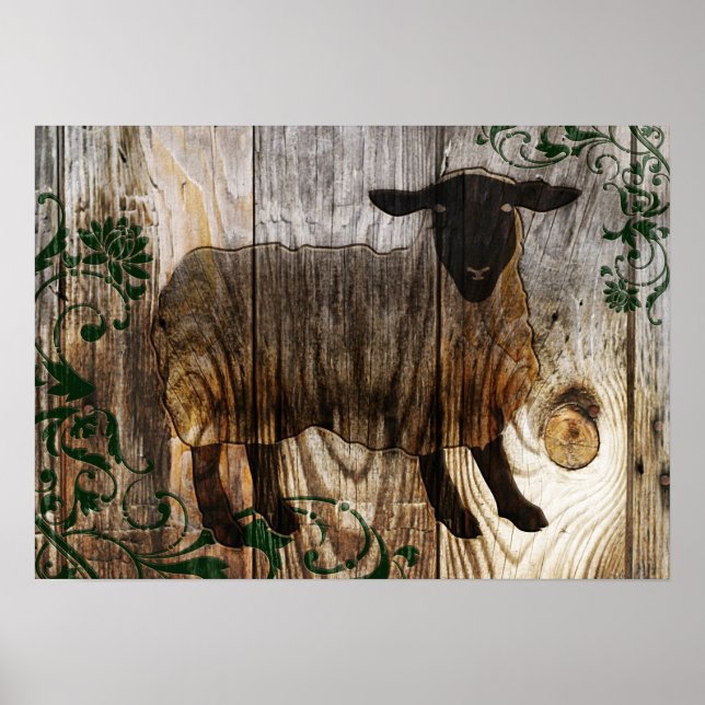 Póster año nuevo chino de las ovejas de madera 2015 (Frente)