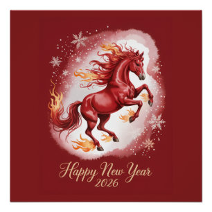 Póster Año Nuevo Chino del Caballo 2026
