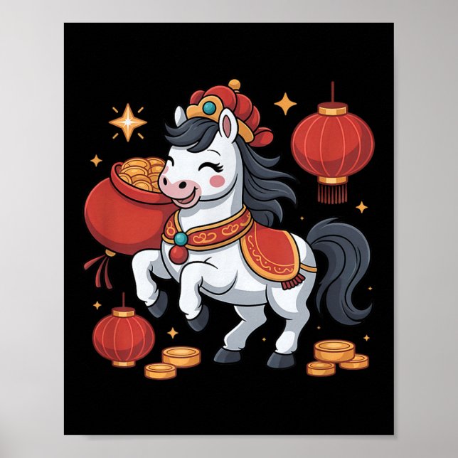 Póster Año Nuevo Chino Del Caballo Chuc Mung Vietnamita (Frente)