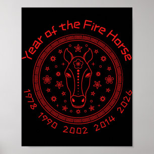 Póster Año Nuevo Chino del Caballo de Fuego 2026