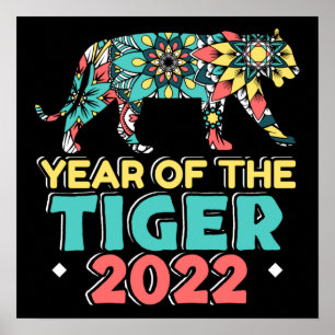 Póster Año Nuevo Chino del Tigre 2022 - Mandala