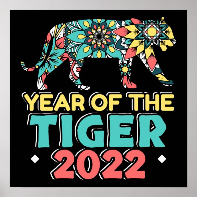 Póster Año Nuevo Chino del Tigre 2022 - Mandala (Frente)