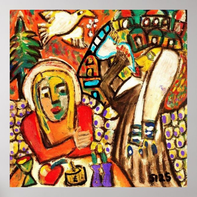 Póster Año Nuevo judío sonando al Poster Shofar (Frente)