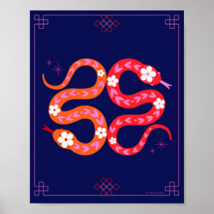 Póster Año Nuevo Lunar - Año Nuevo Chino de la Serpiente