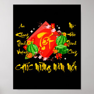 Póster Año Nuevo Lunar Vietnamita 2026 Tet Viet Chuc Mung