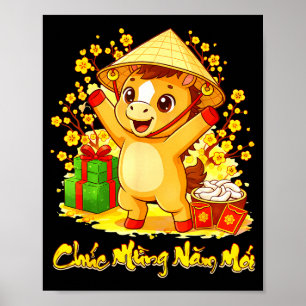 Póster año nuevo lunar vietnamita 2026 tet viet chuc mung