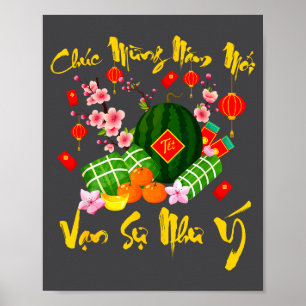 Póster Año Nuevo Lunar Vietnamita Chuc Mung Nam Moi Van S