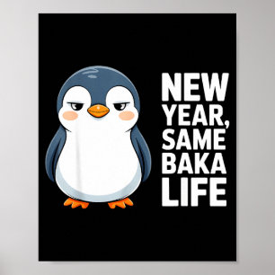 Póster Año Nuevo, misma vida de Baka, divertido estilo an
