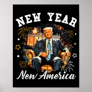 Póster Año Nuevo Nueva América Feliz Año Nuevo 2026 Diver