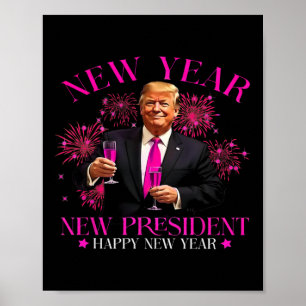 Póster Año Nuevo Nuevo Presidente Feliz Año Nuevo 2025