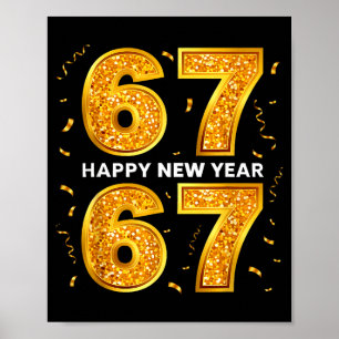 Póster Año Nuevo Seis Siete 6 7 Meme Divertido Feliz Año