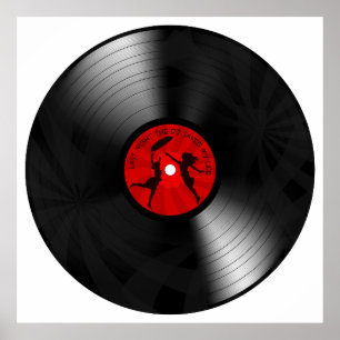 Póster Anoche El DJ Salvó Mi Vida Vinyl Record Negro