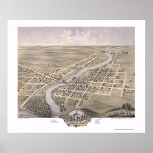 Póster Anoka, MN Mapa Panorámico - 1869