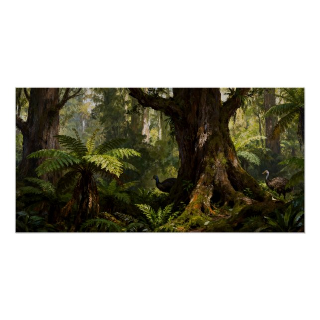 Póster Anomalopteryx didiformis – Moa Menor de Arbusto (Anverso)
