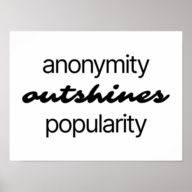 Póster Anonymity Poster (Frente)