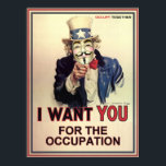 Póster Anonymous Sam Te Quiere Para La Ocupación<br><div class="desc">Somos el 99% - Occupy America - Un R(evol)ution norteamericano - Anónimo</div>