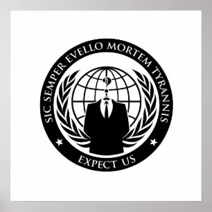Póster Anonymous Sic Semper Evello Mortem Tyrannis