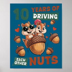 Póster Años 10º Aniversario de Boda 10 Pareja