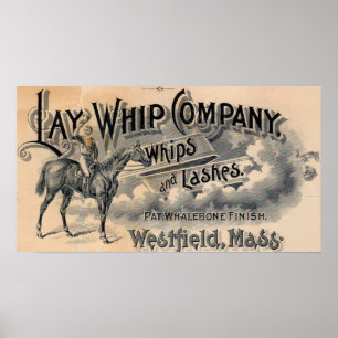 Póster Años 1880 Ataque publicitario de Lay Whip Company