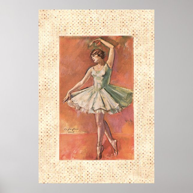 Póster Años 1920 Viejo ~ Retrato de una Ballerina (Frente)